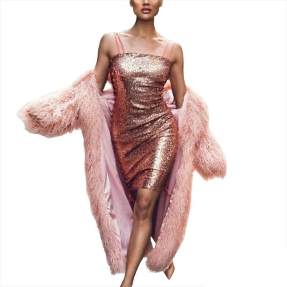 Rêve Riche Maida Midi Dress in Champagne Degrade Size 36 XS 2-4 US $1095 - Picture 8 of 9